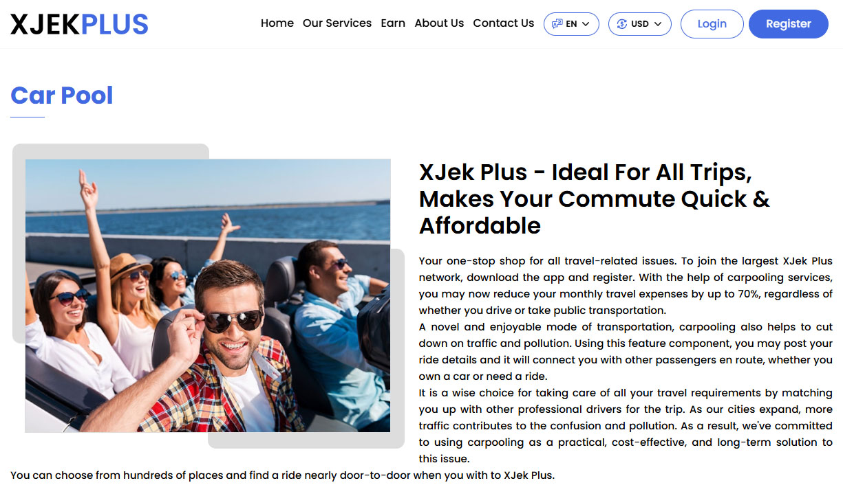 car pool - Ride Share Page