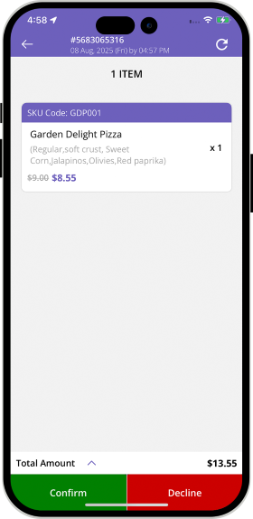 Store Order Confirmation