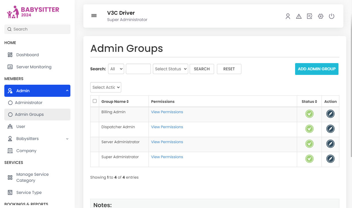 Manage Admin Groups