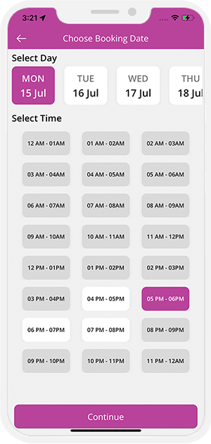 Select booking location