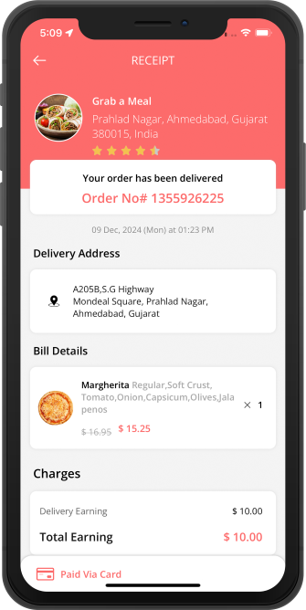 driver see details of address, earning , order