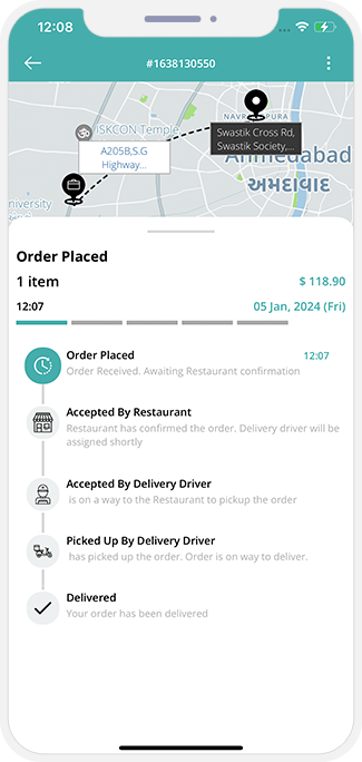 user track the order