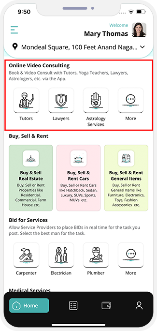 choose service categories