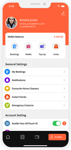 user app menu