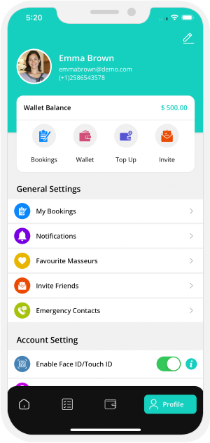 user app menu