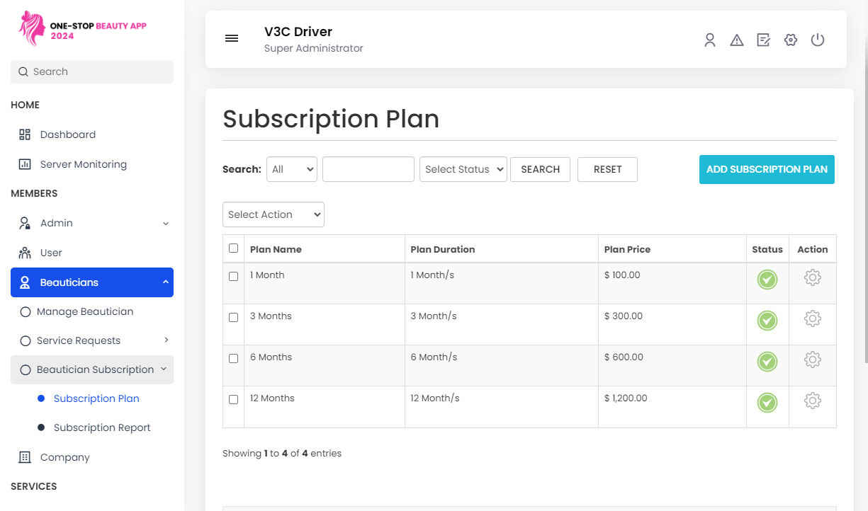 Manage Subscription Plan