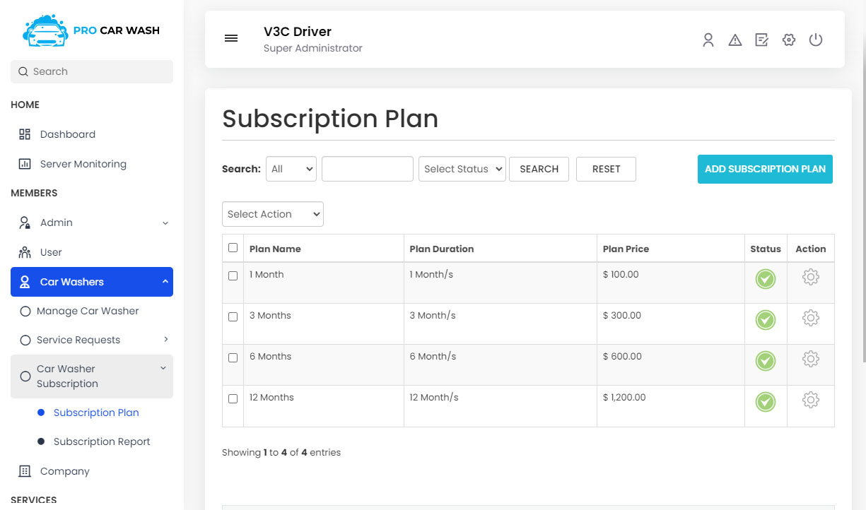 Manage Subscription Plan