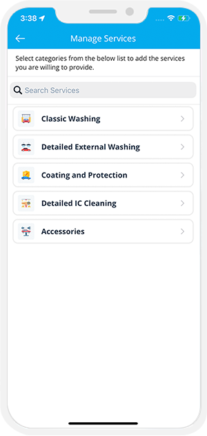 choose service categories