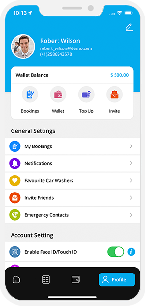 user app menu