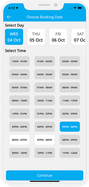 Select booking location