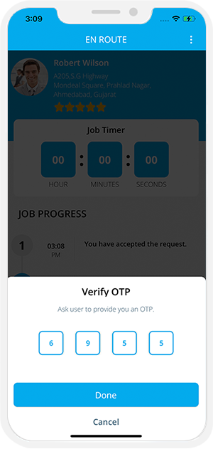 OTP Verification to Start the Job