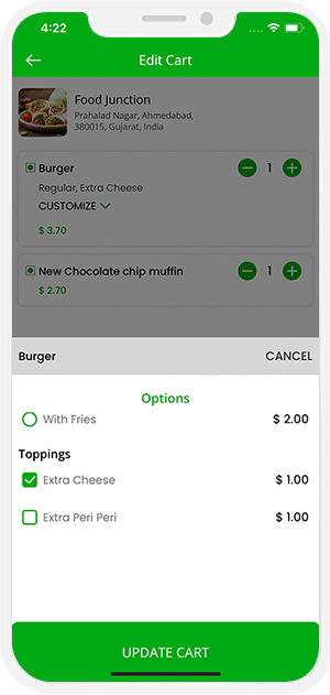 user add toppings