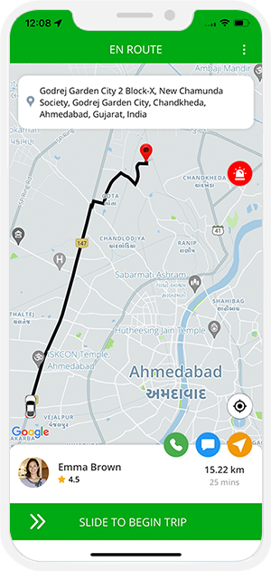 rider get notification for trip started