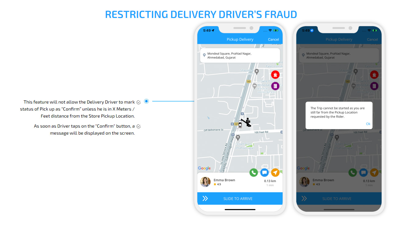 restricting delivery driver fraud