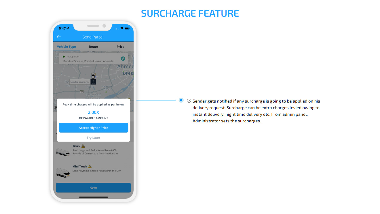 surcharge feature