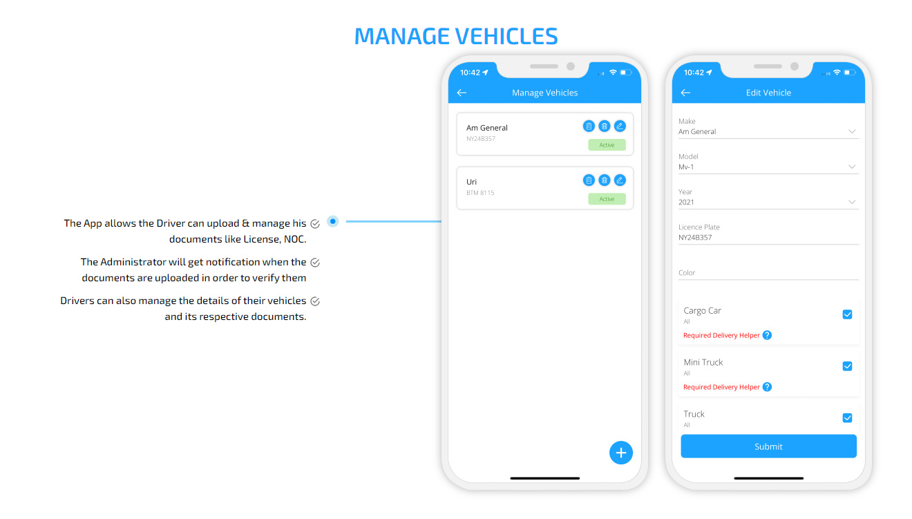 manage vehicles