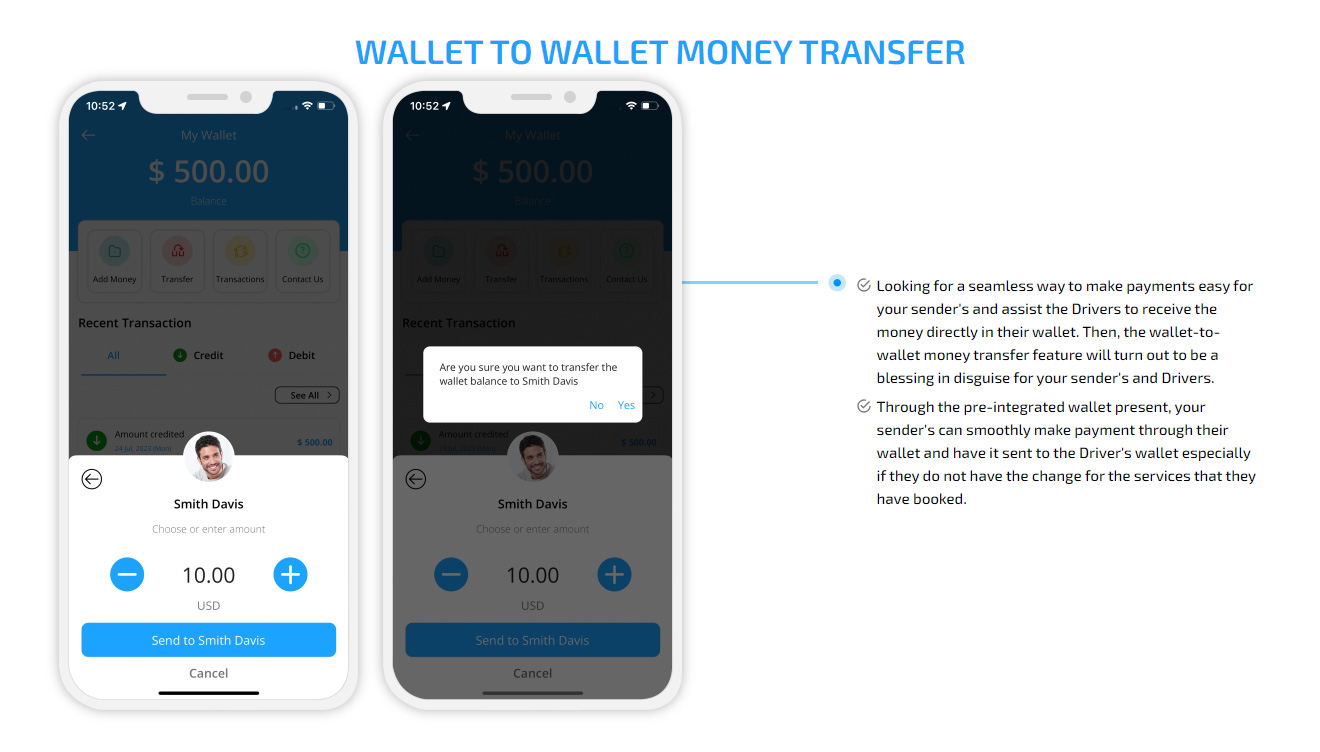 wallet to wallet money transfer