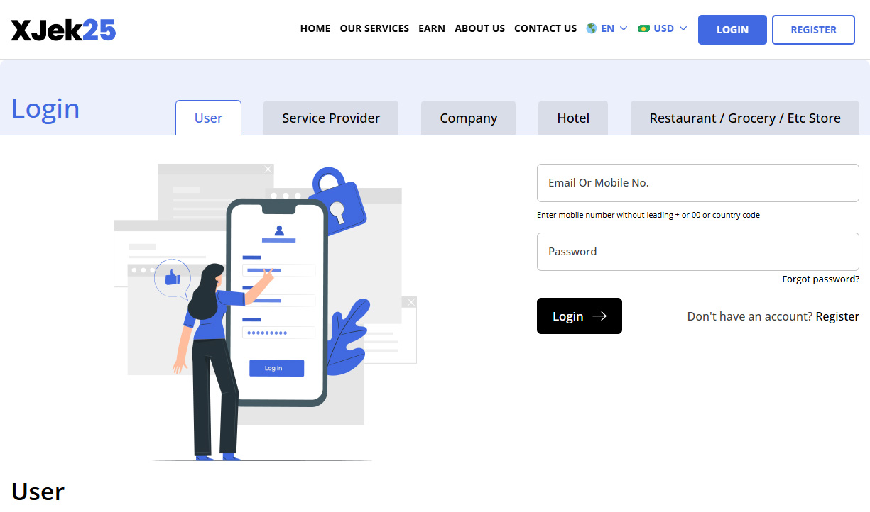 User Login Page