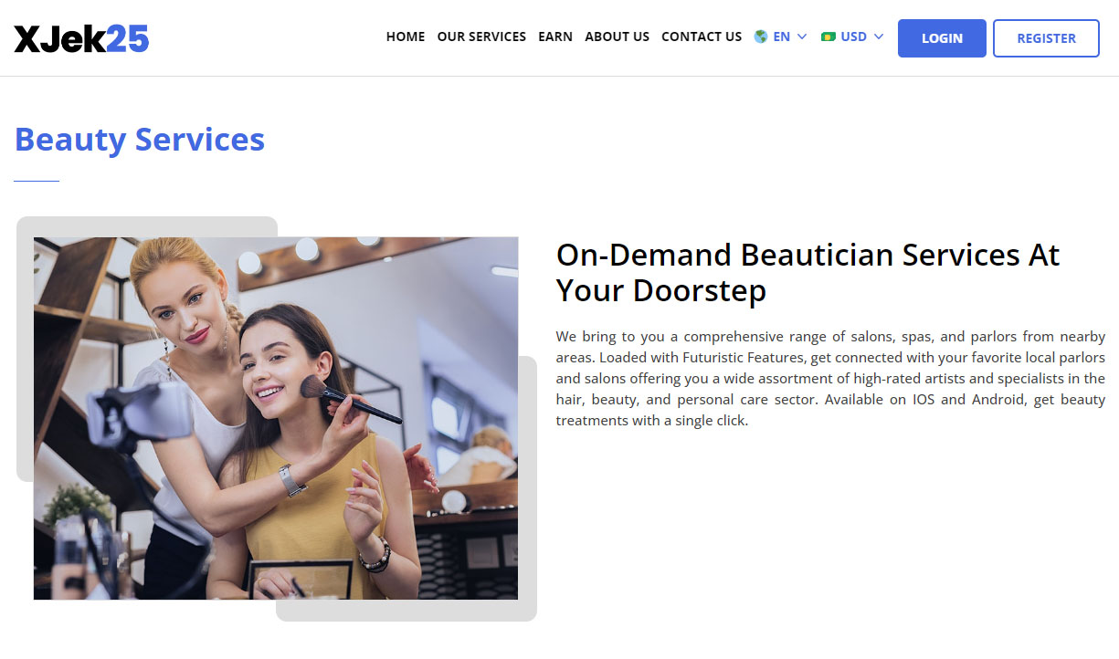 beauty services Page