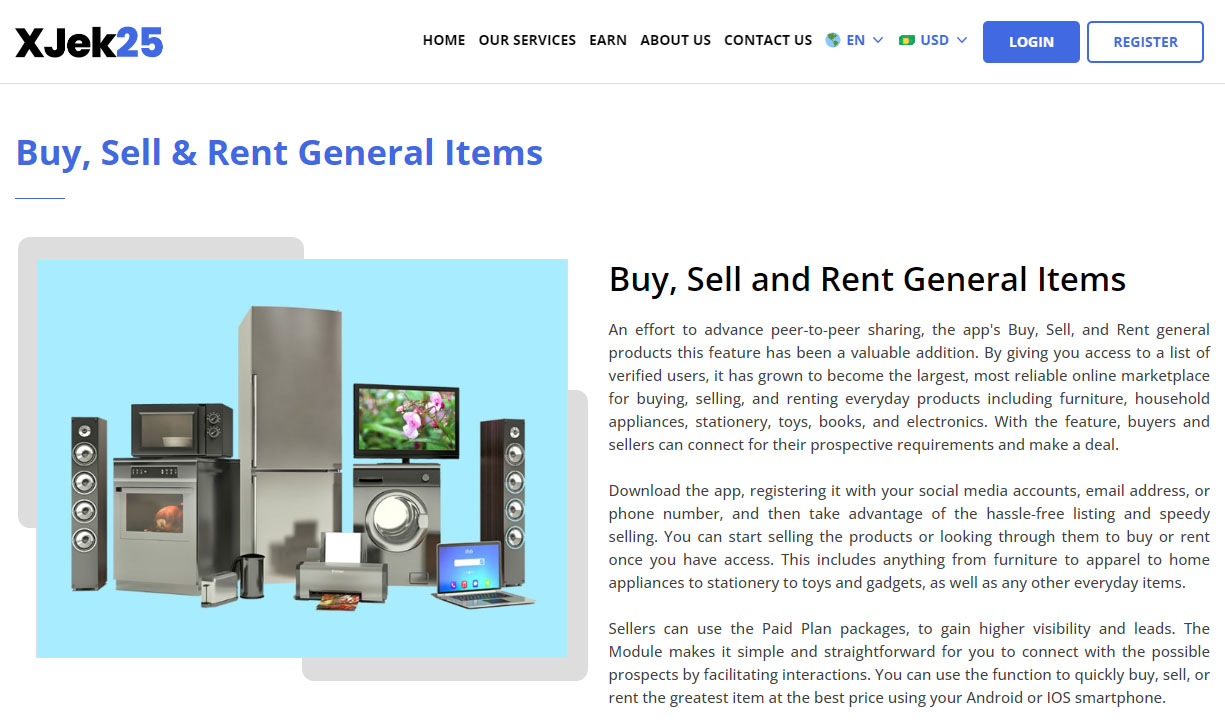 buy sell & rent general items page