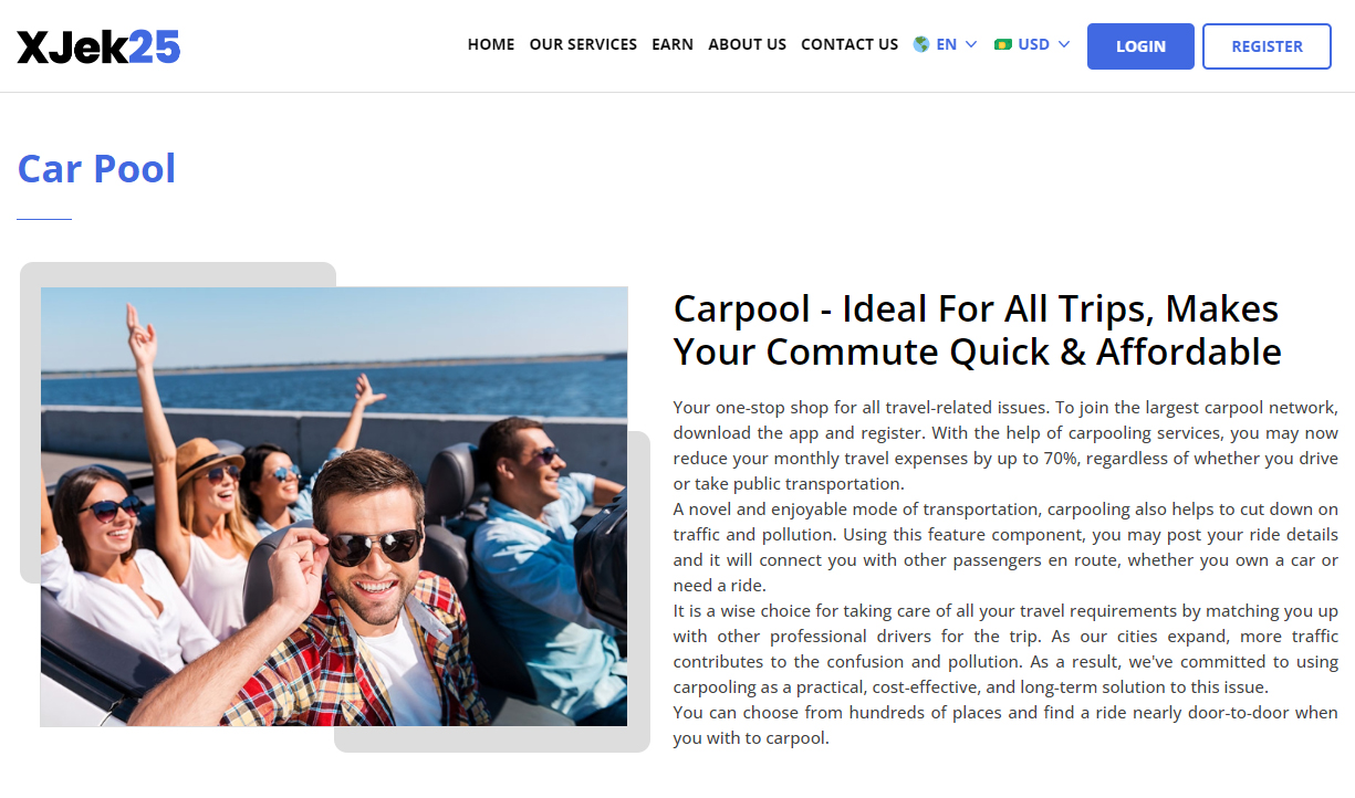 car pool - Ride Share Page