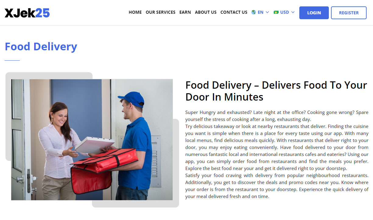 Food Delivery Page