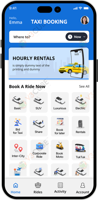blue taxi app color theme