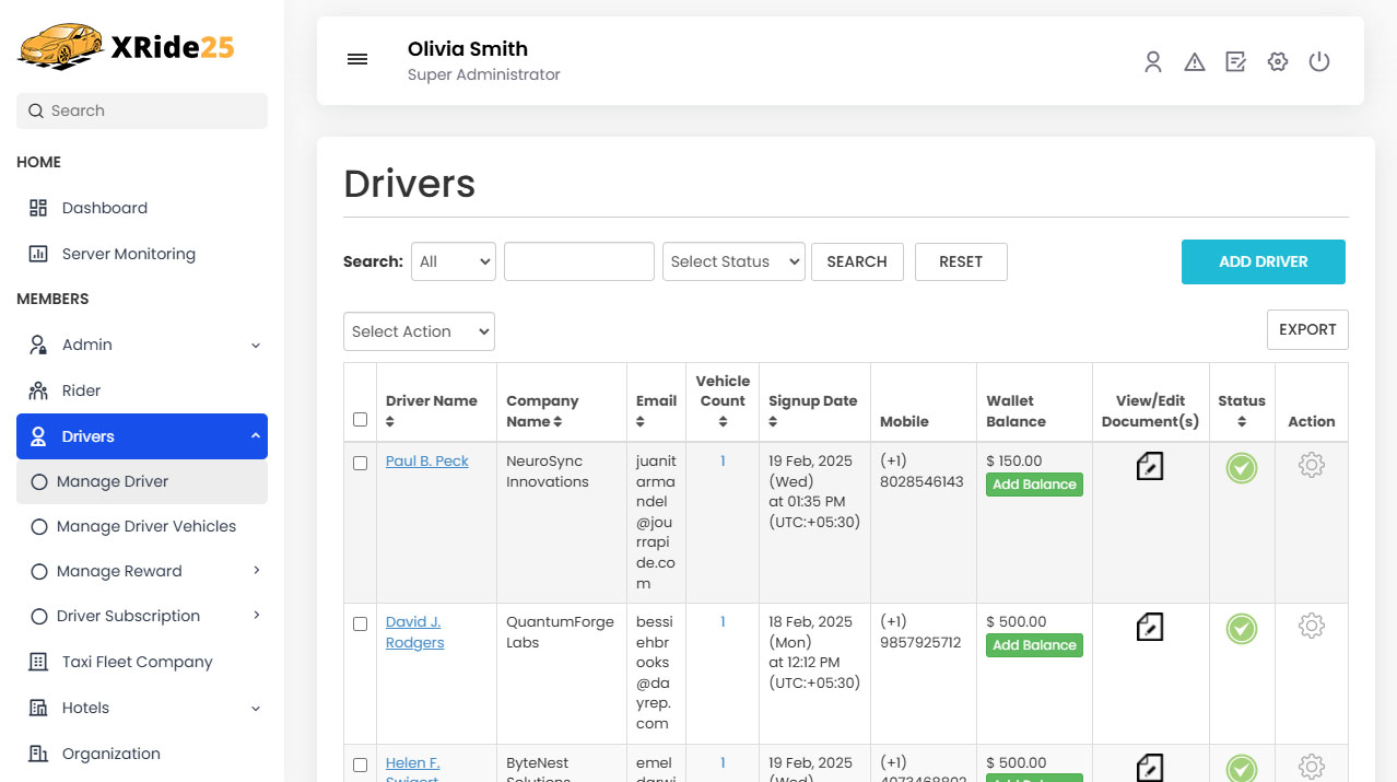 User Panel Manage Profile