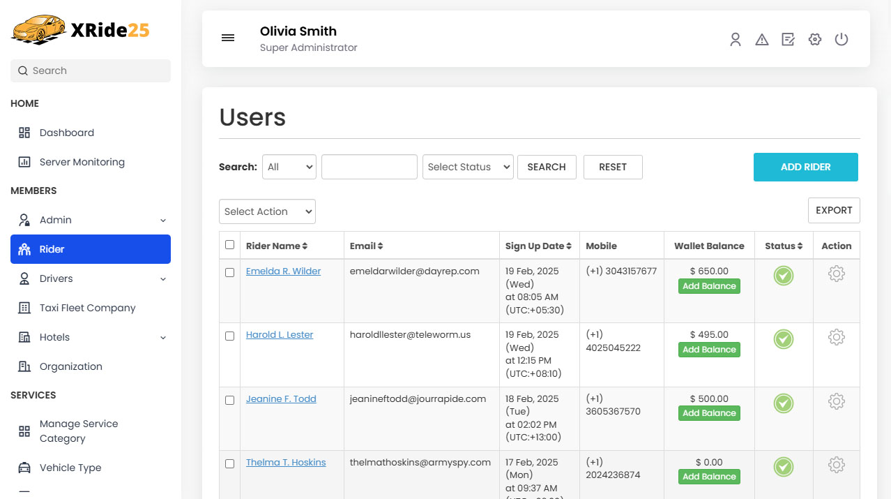 User Panel Invoice Details