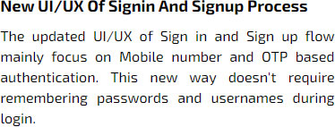 New UI/UX of Signin and Signup Process