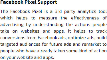 Facebook Pixel Support