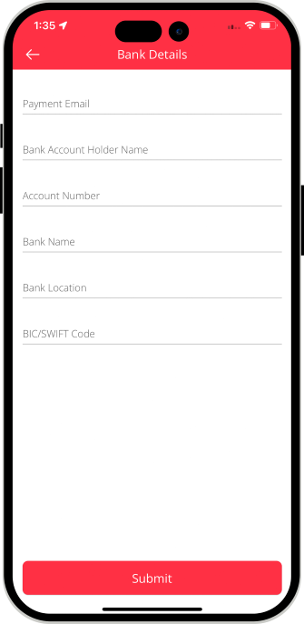 driver fill bank details
