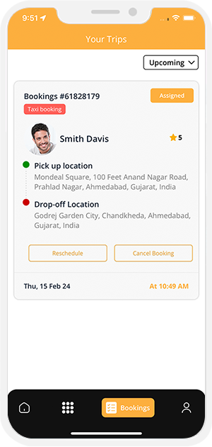 User can also gets option to reschedule the Ride