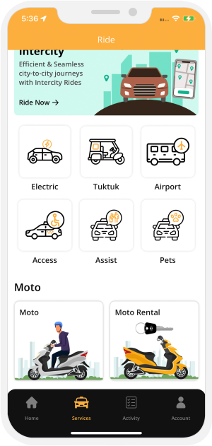 user select service and location